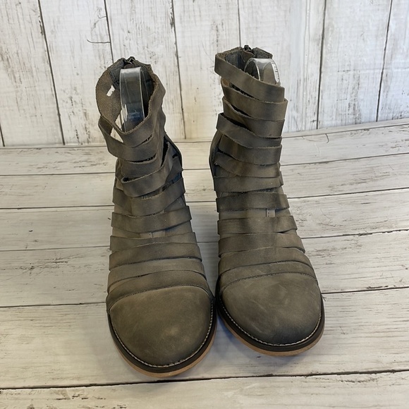 Free People Taupe Hybrid Strappy Heel Bootie - Picture 3 of 14
